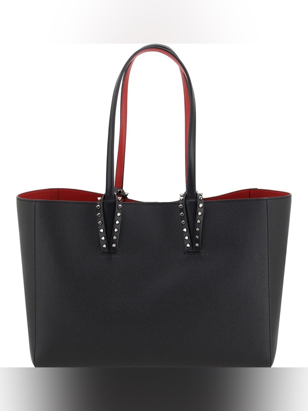 DISCOUNTED Christian Louboutin Black Leather Tote with Red Interior